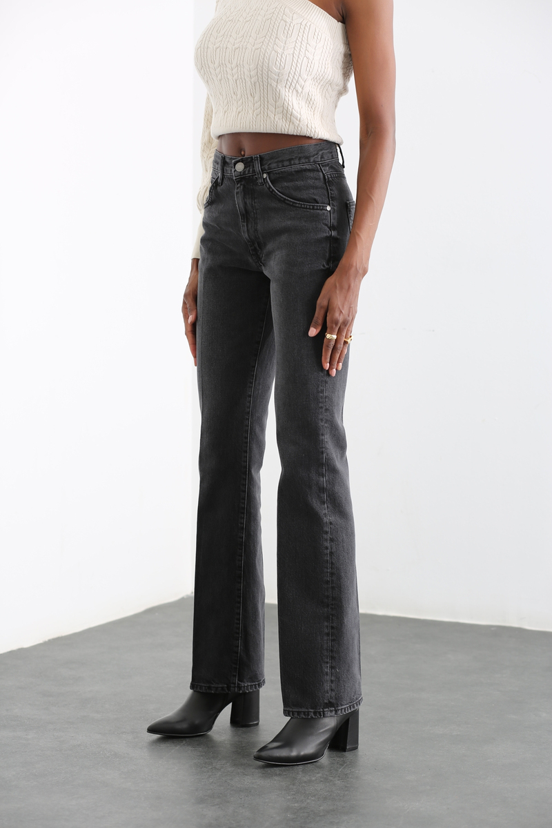 Füme Yüksek Bel Wide Leg Jean 