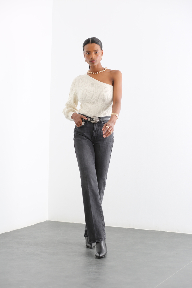 Füme Yüksek Bel Wide Leg Jean 