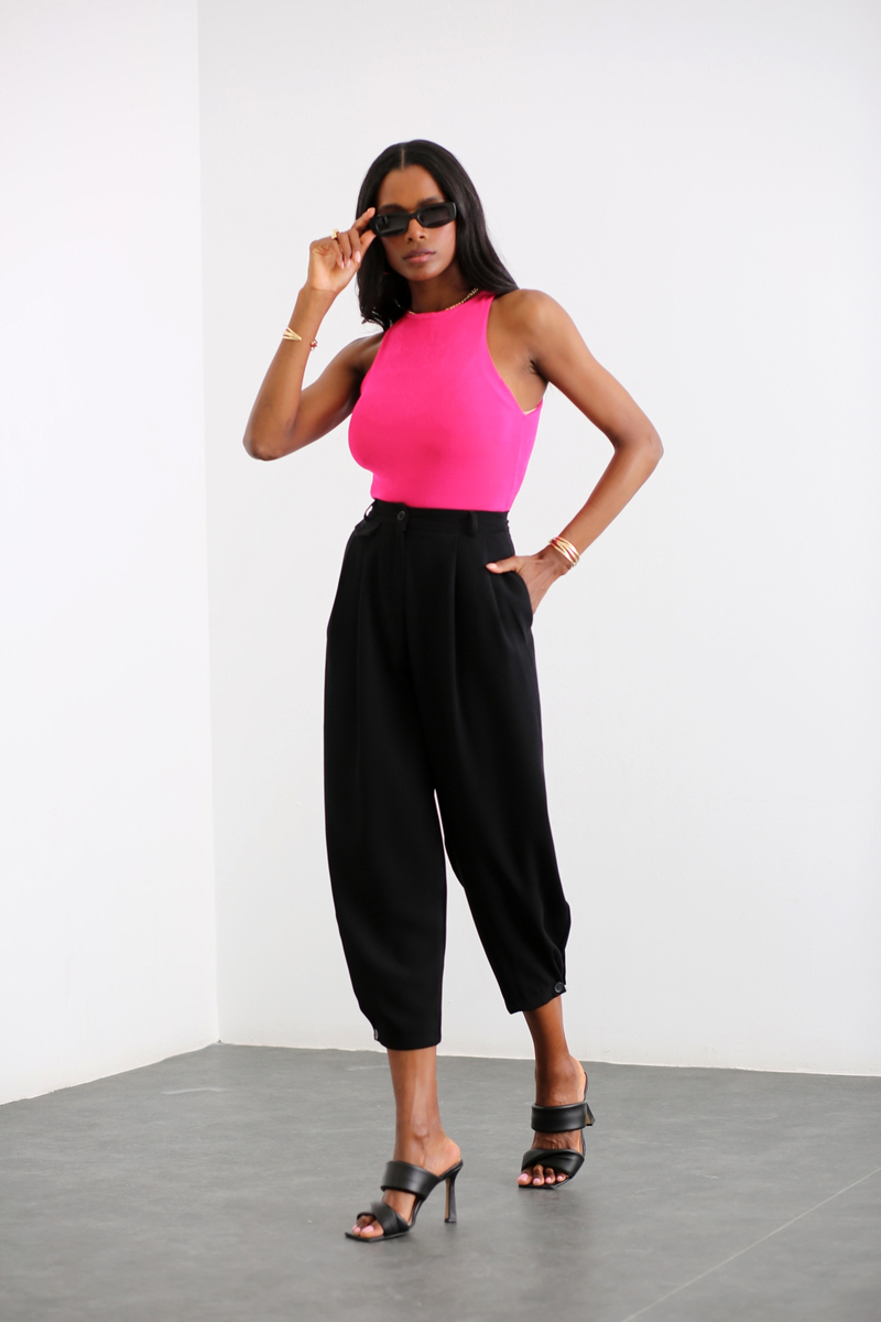 Fuşya Halter Yaka Bodysuit 70084