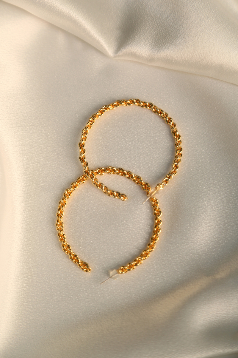 Gold Burgu Halka Küpe 