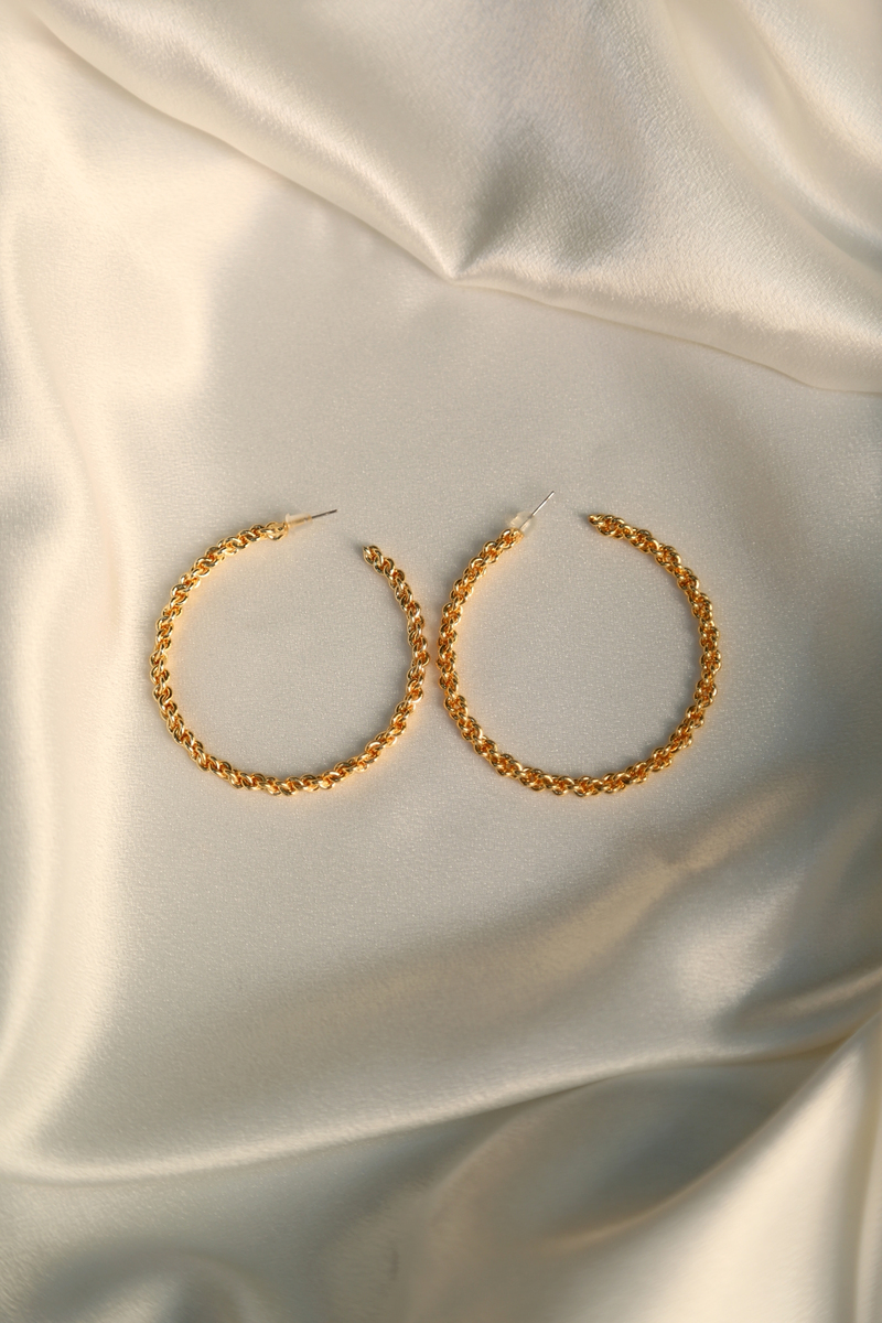 Gold Burgu Halka Küpe 