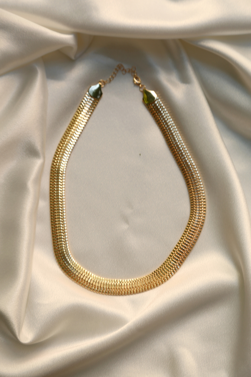 Gold Kalın Yassı Kolye 
