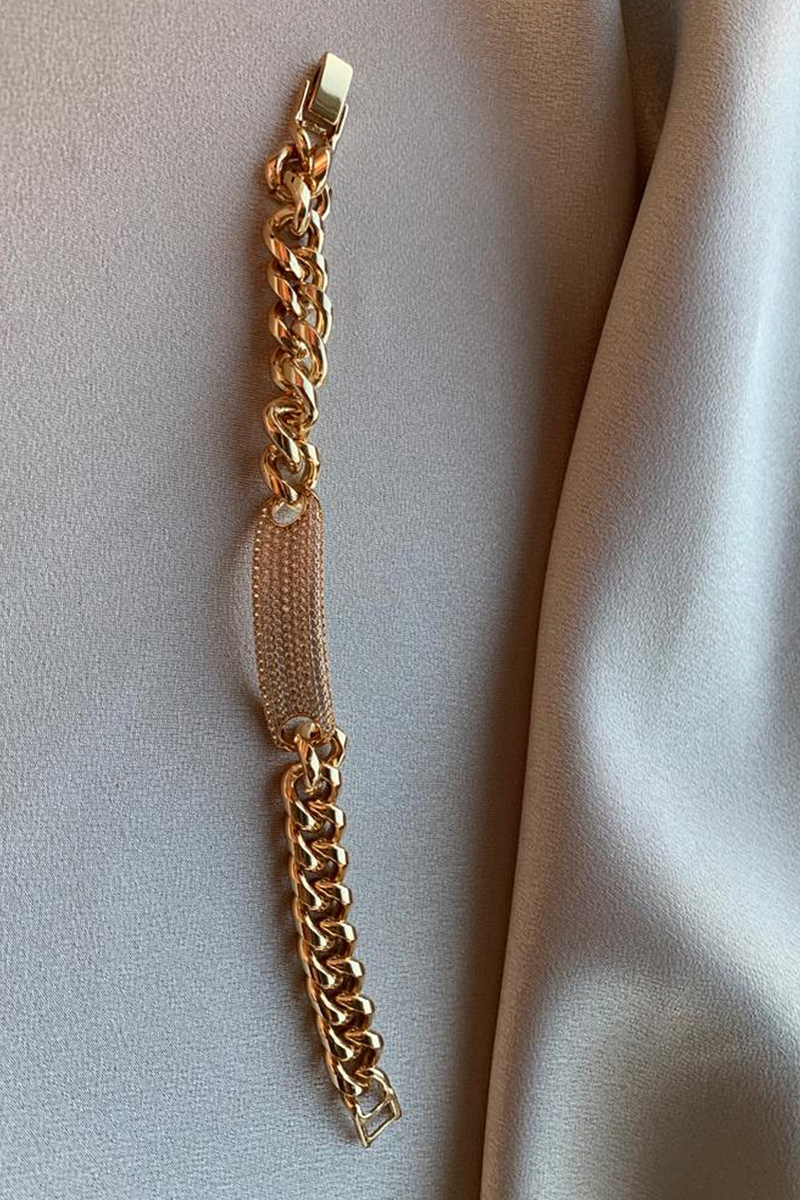 Gold Taşlı Künye 