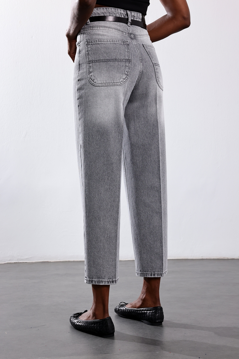 Gri Baggy Jean 3004