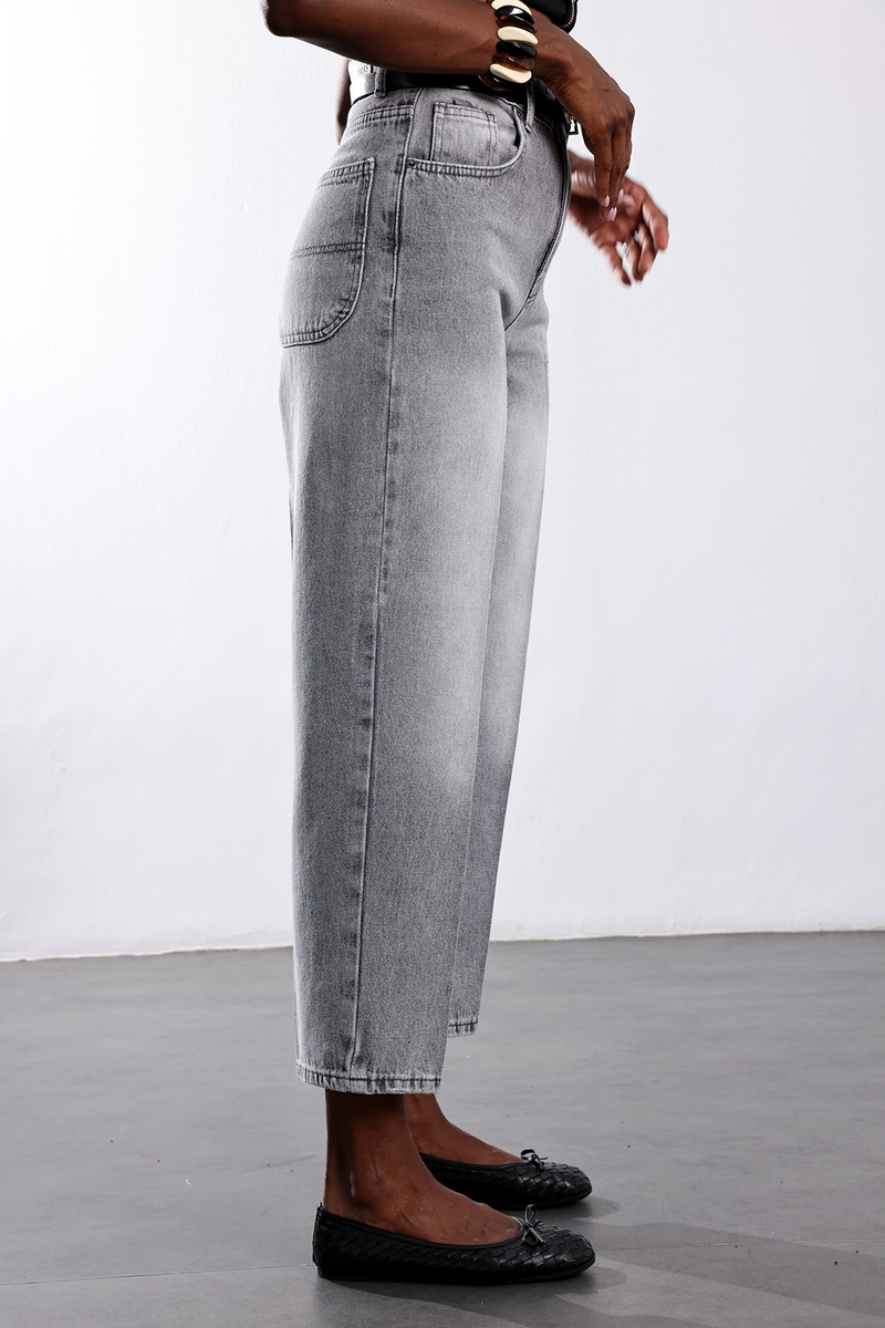 Gri Baggy Jean 3004