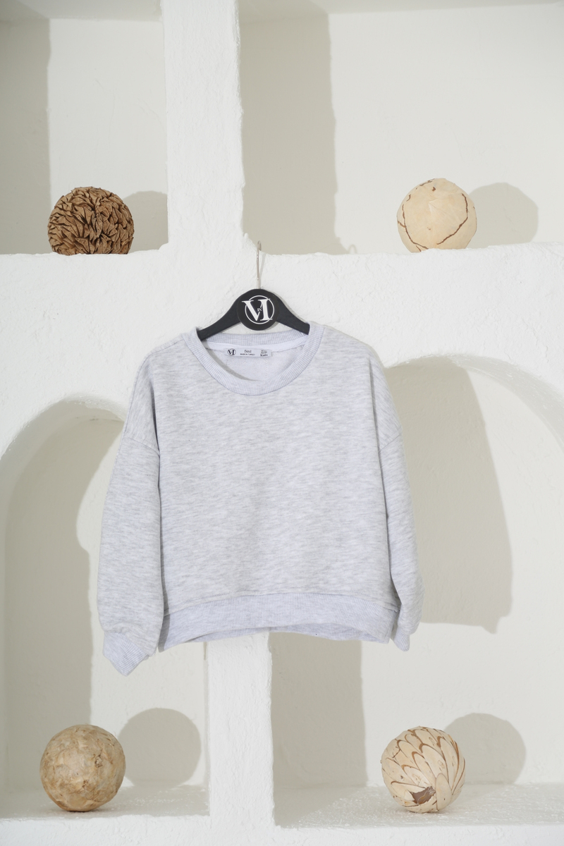 Gri Basic Bebek Sweatshirt 