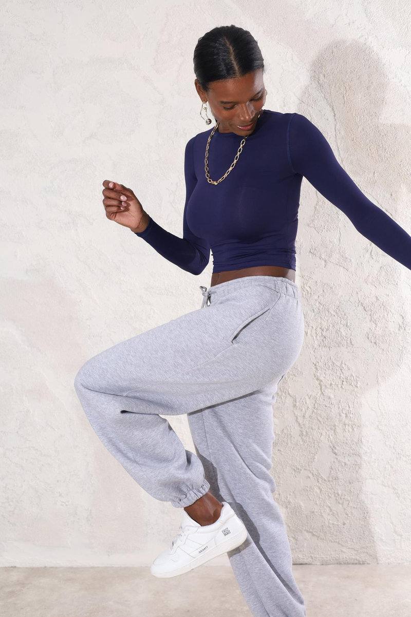Gri Beli Lastikli Jogger Eşofman 16581