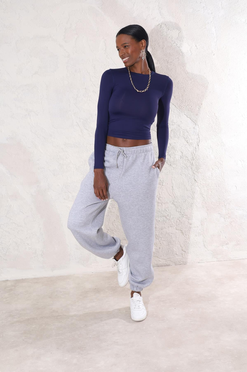 Gri Beli Lastikli Jogger Eşofman 16581