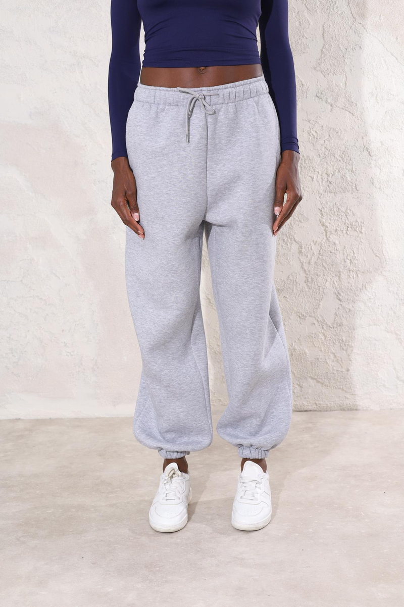 Gri Beli Lastikli Jogger Eşofman 16581