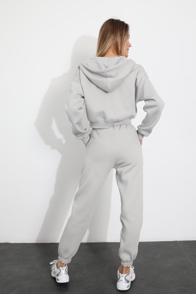 Gri Beli Lastikli Jogger Eşofman 3766