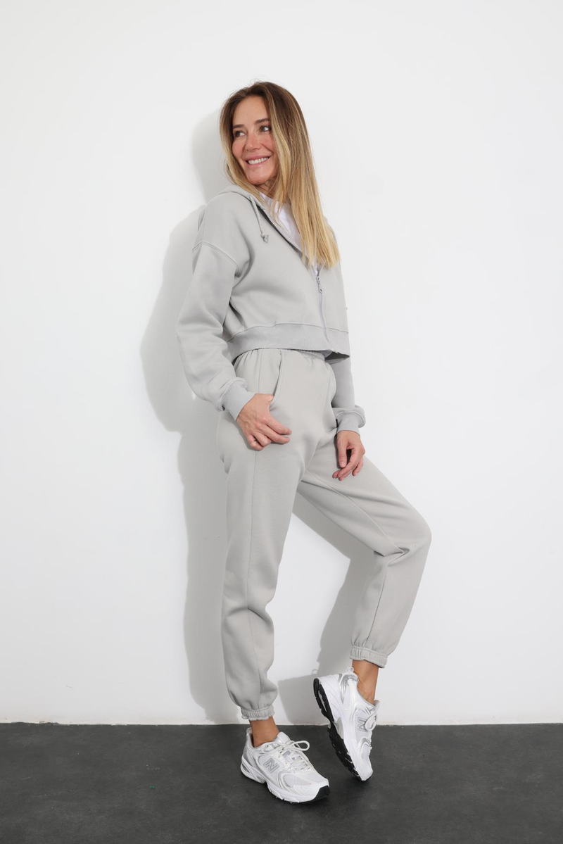 Gri Beli Lastikli Jogger Eşofman 3766