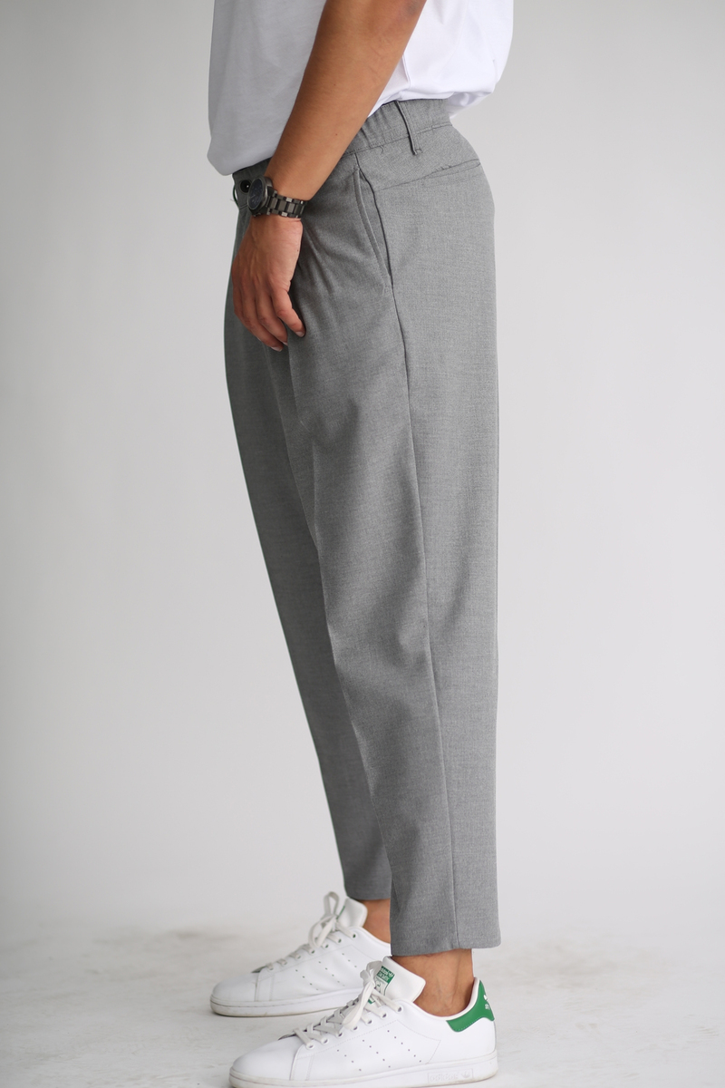 Gri Beli Lastikli Pantolon 3734-2