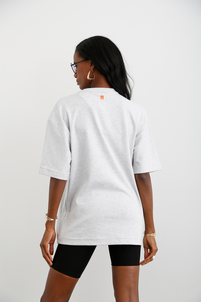 Gri Bisiklet Yaka Sweat Tshirt 