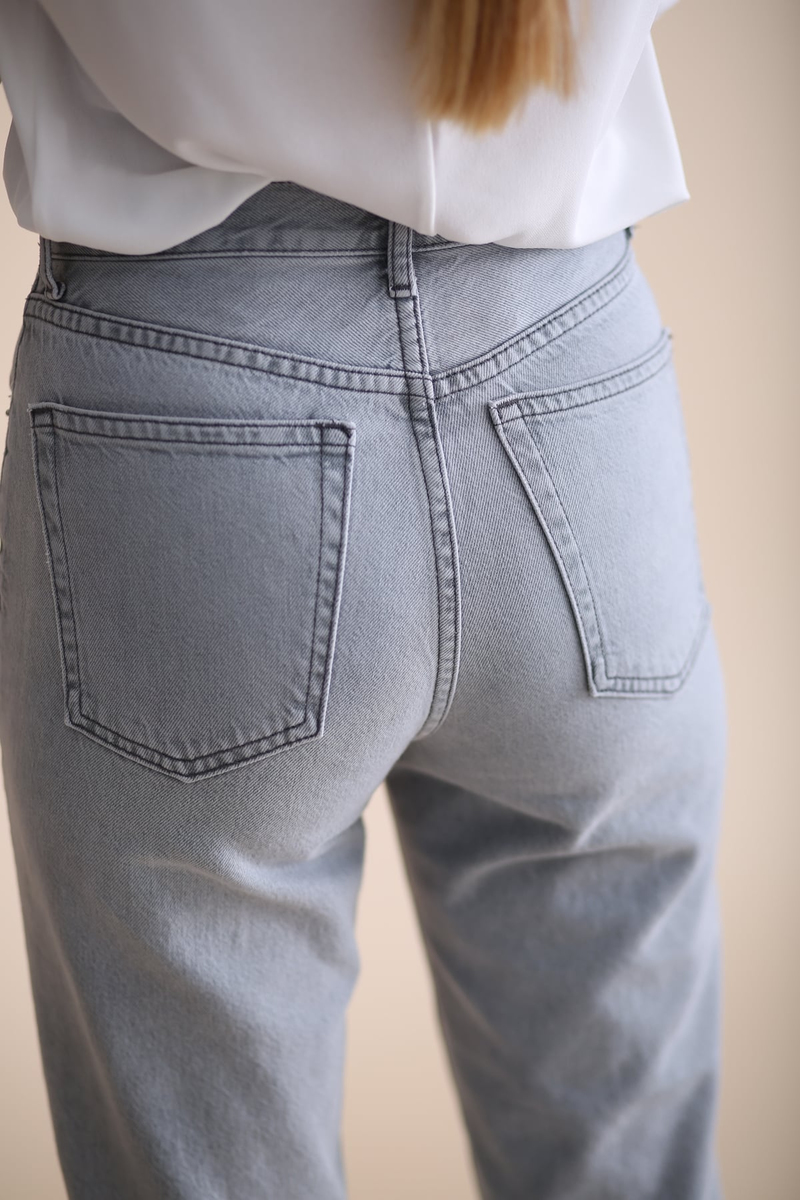 Gri Boyfit Jean 