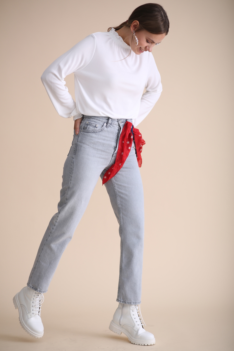 Gri Boyfit Jean 