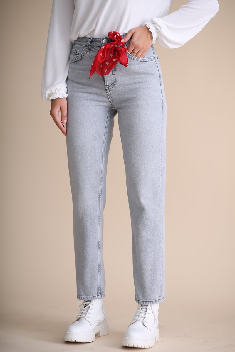 Gri Boyfit Jean 