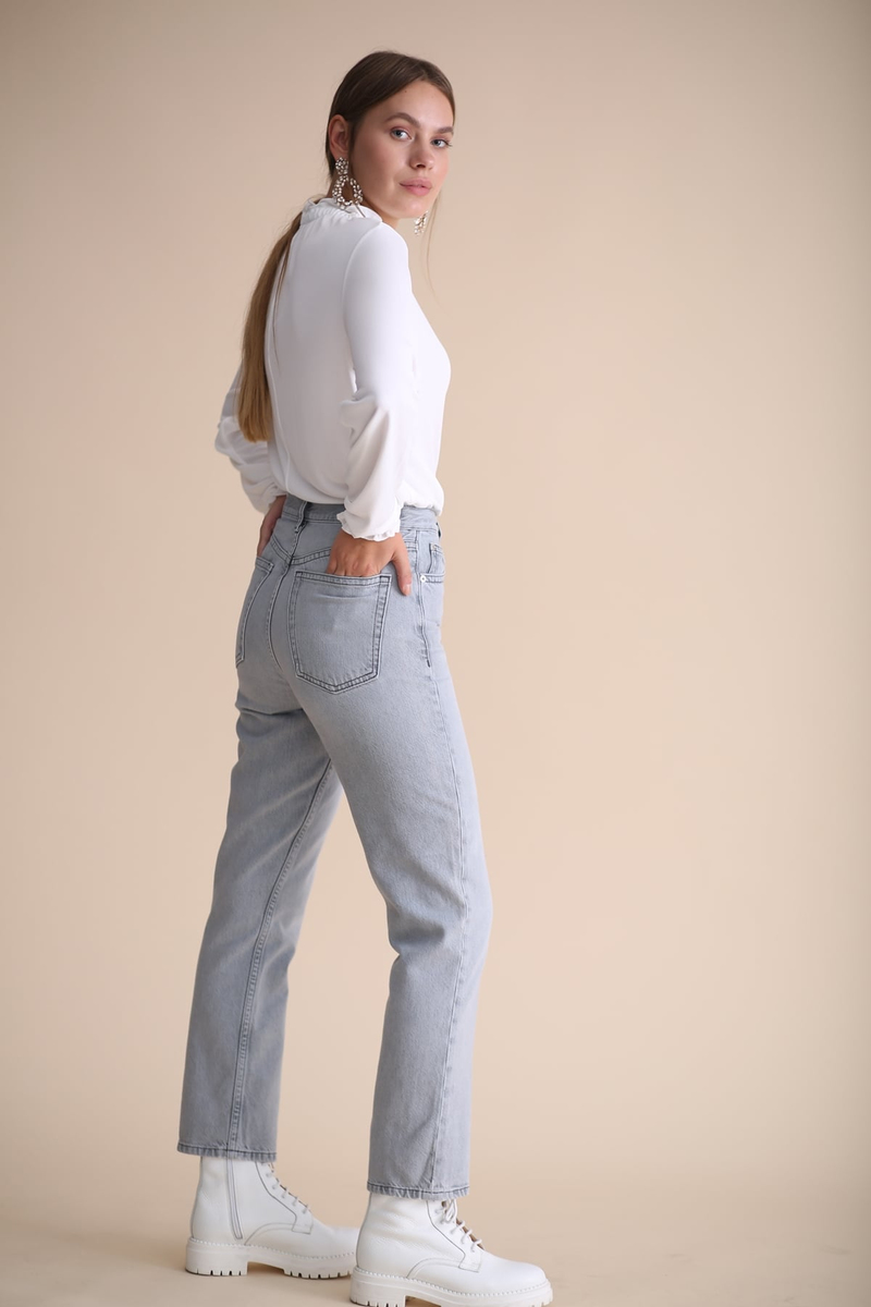 Gri Boyfit Jean 
