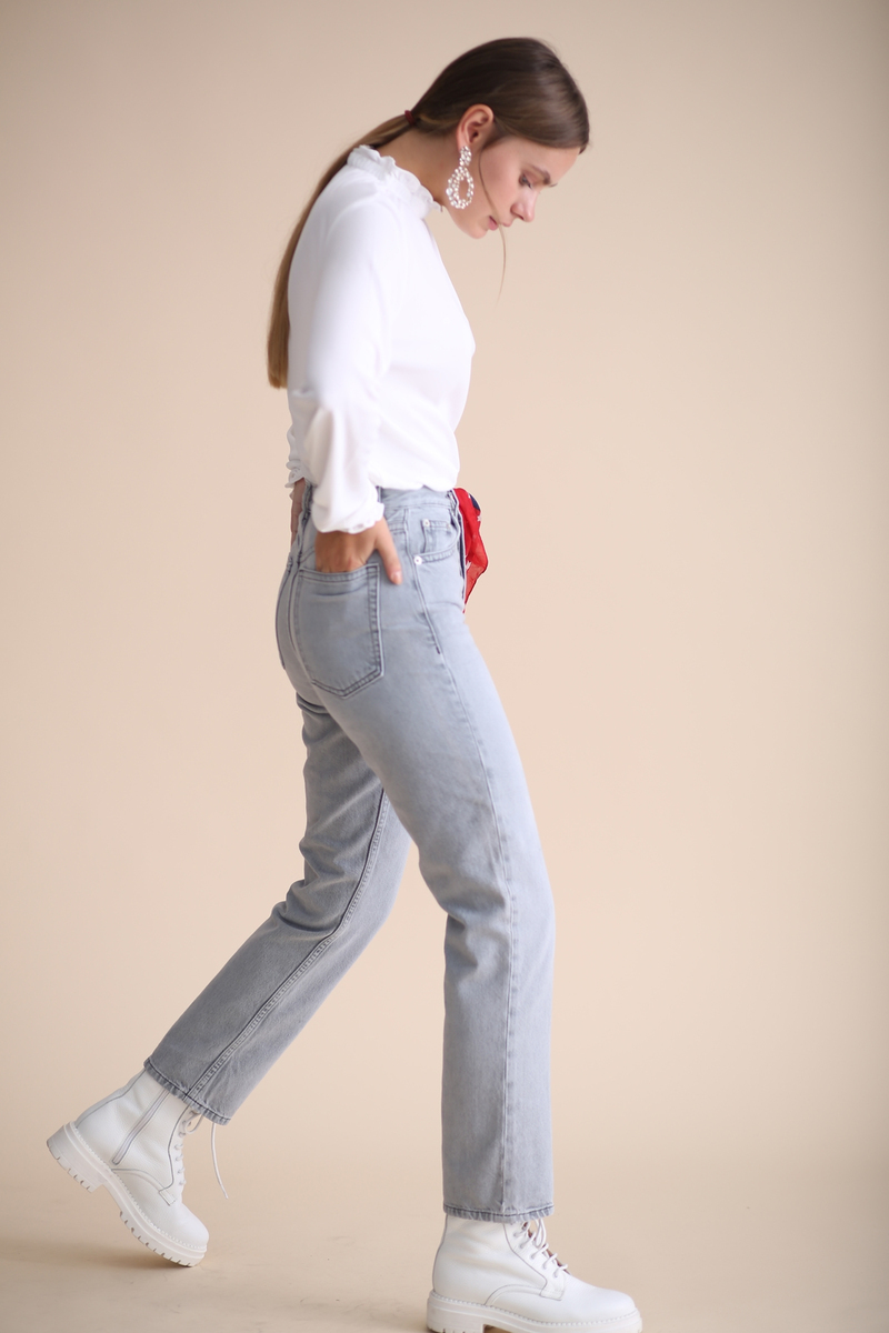 Gri Boyfit Jean 