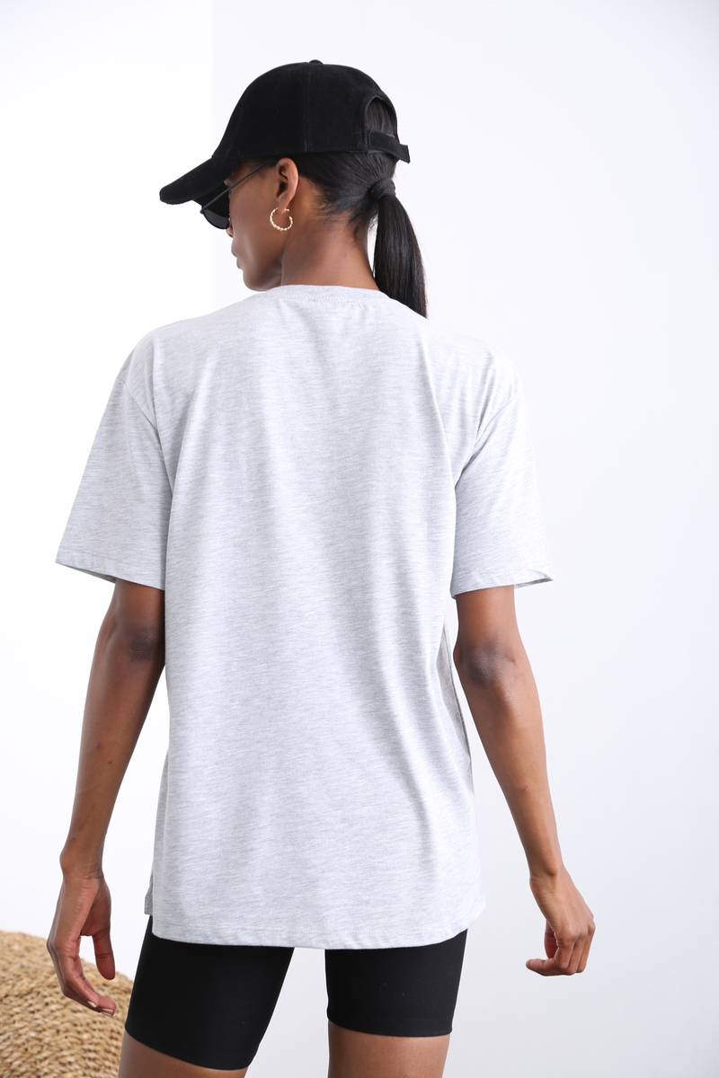 Gri Cornell Baskılı Tshirt 3412
