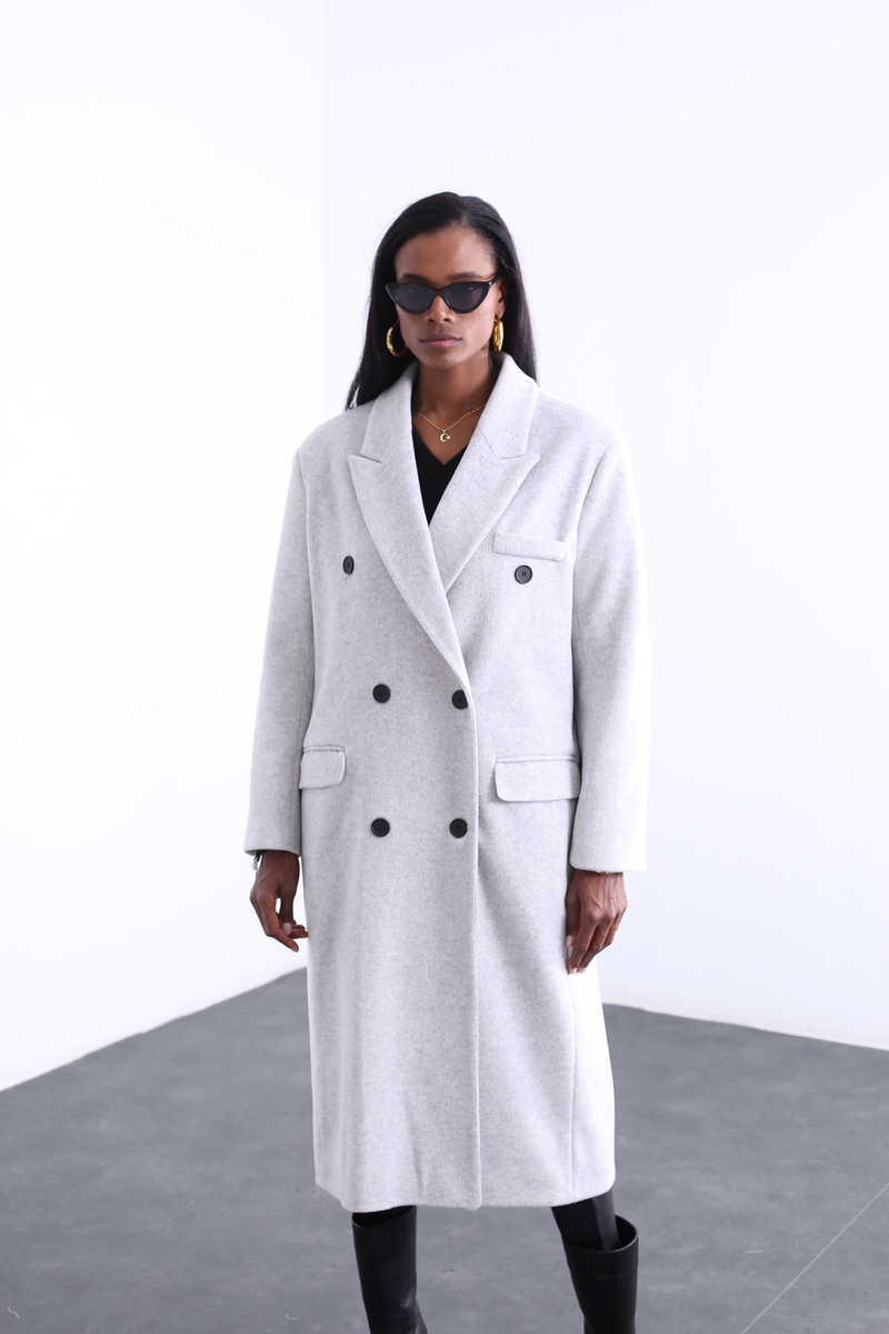 Gri Kapak Cepli Palto 54275