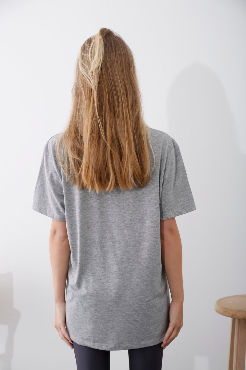 Gri Kısa Kol Basic Tshirt 4183