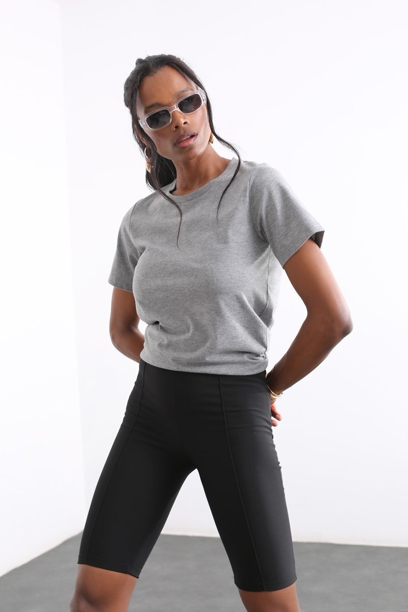 Gri Kısa Kol Tshirt 