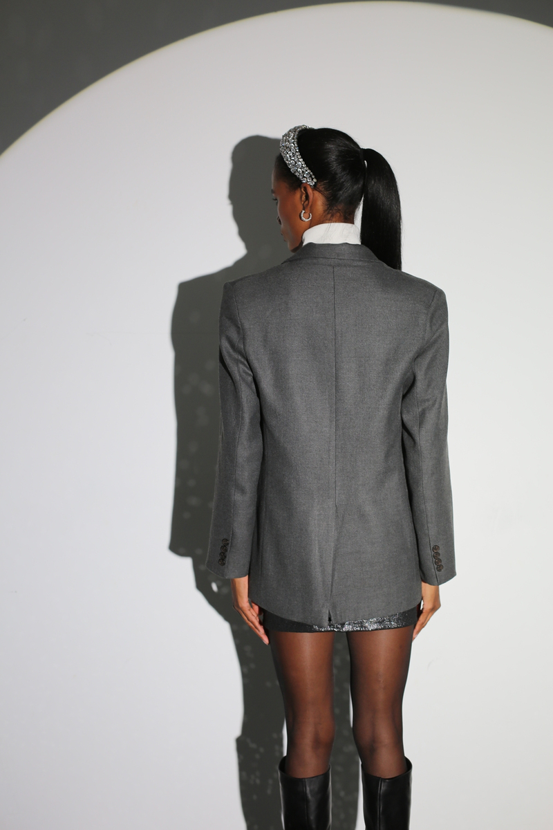 Gri Oversize Blazer Ceket 5248