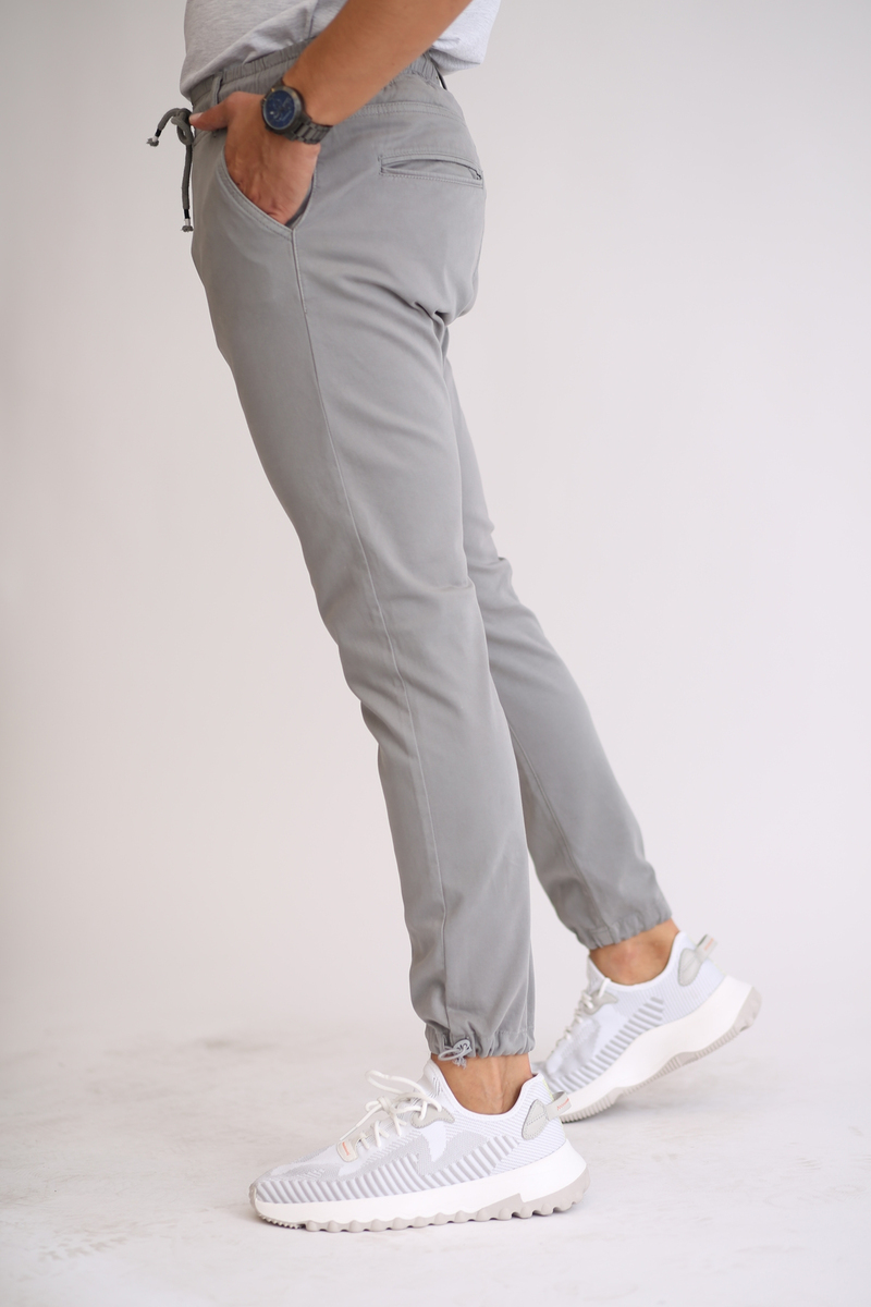 Gri Paçası Lastikli Pantolon 7299