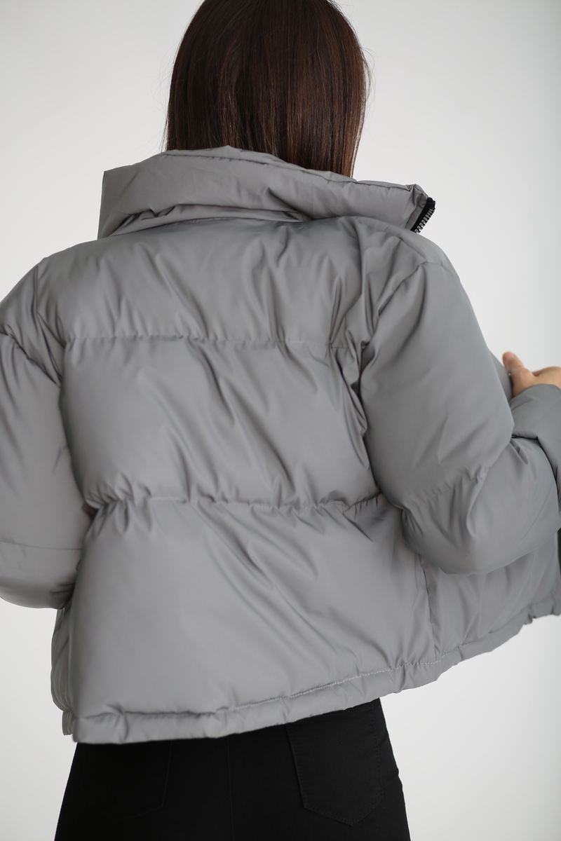 Gri Reflektörlü Kısa Mont 89447