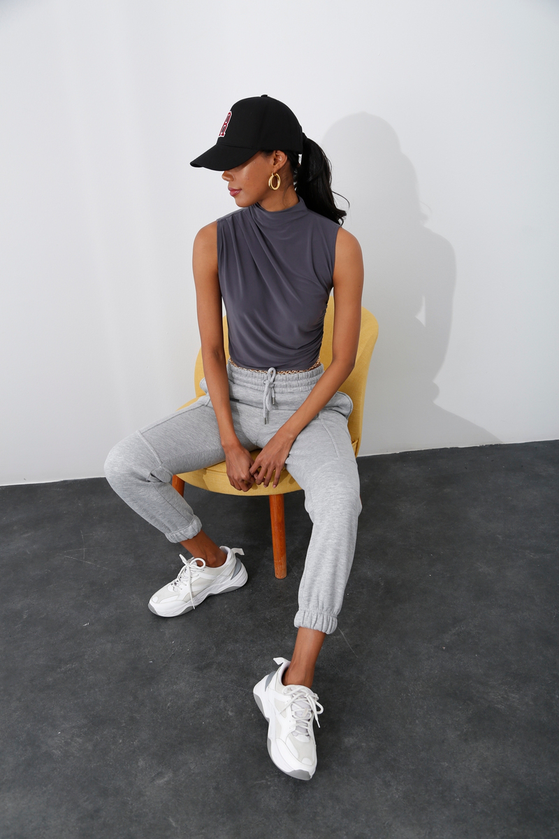 Gri Şardonlu Jogger Eşofman 242