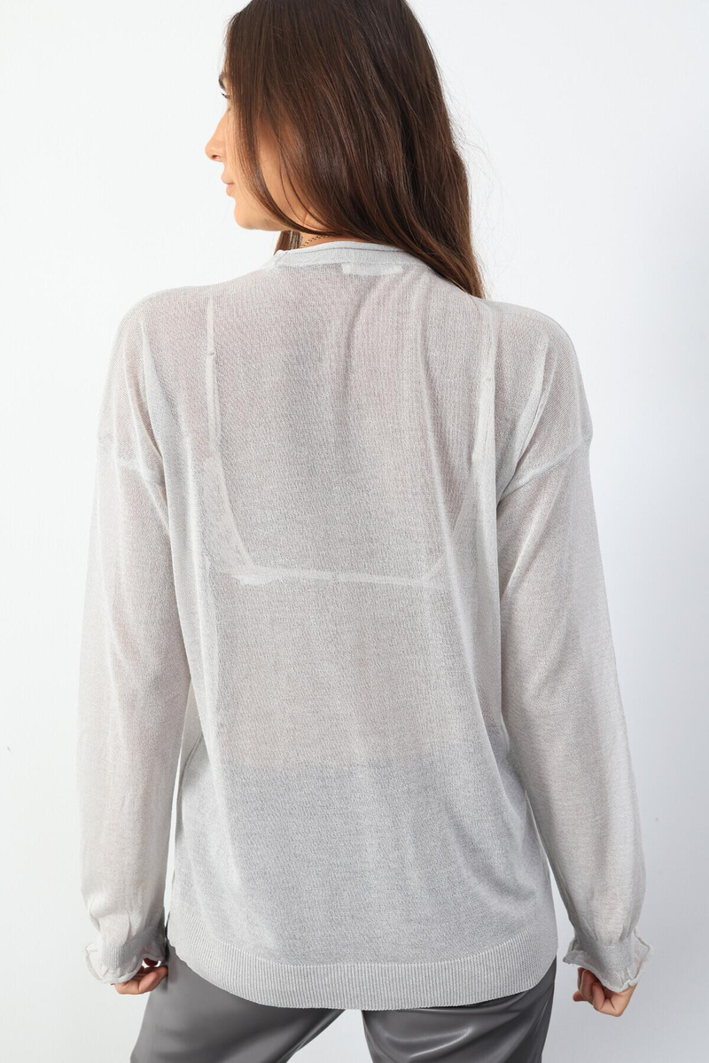 Gri Sosis Yaka Basic Triko 98043