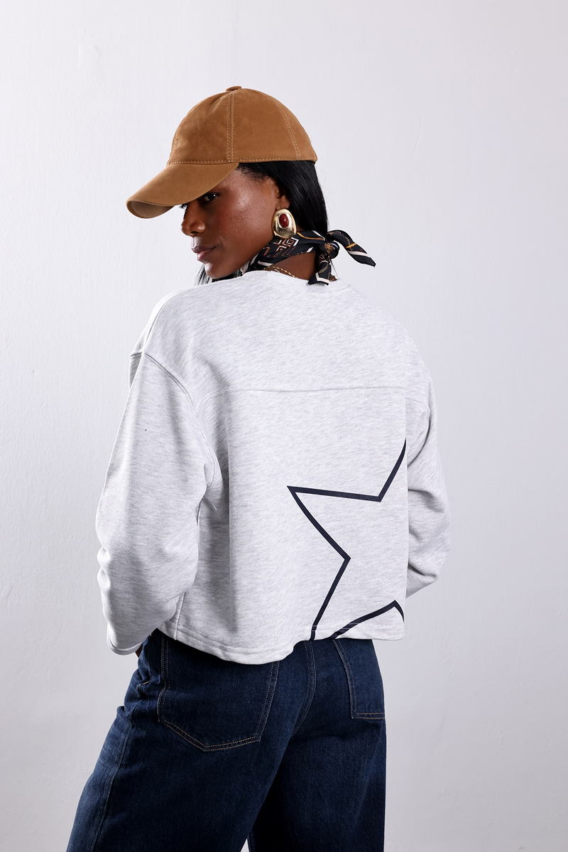 Gri State Collage 76 Baskılı Sweatshirt 48023