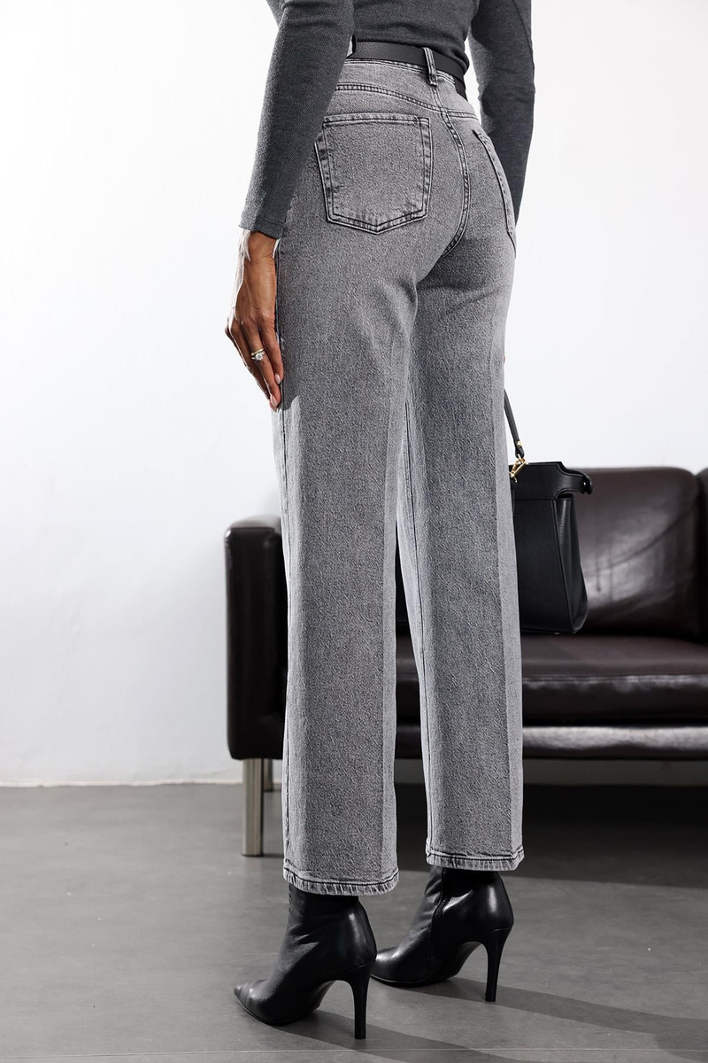Gri Straight Jean 1005