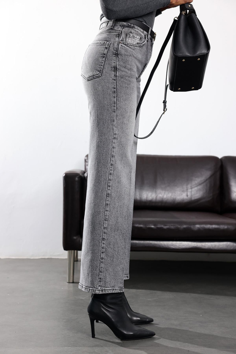 Gri Straight Jean 1005