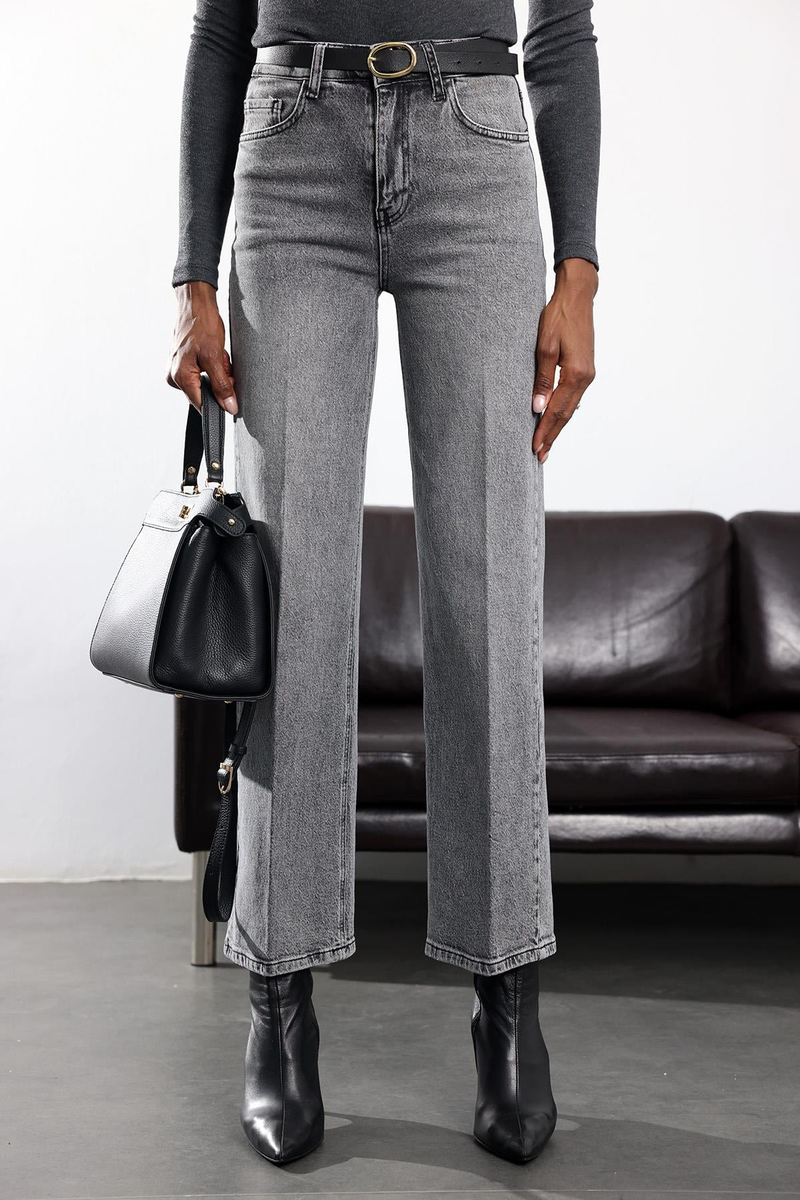 Gri Straight Jean 1005