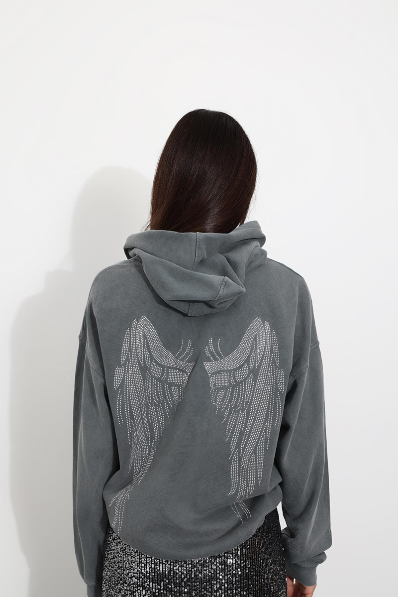 Gri Taş Baskılı Sweatshirt 82081