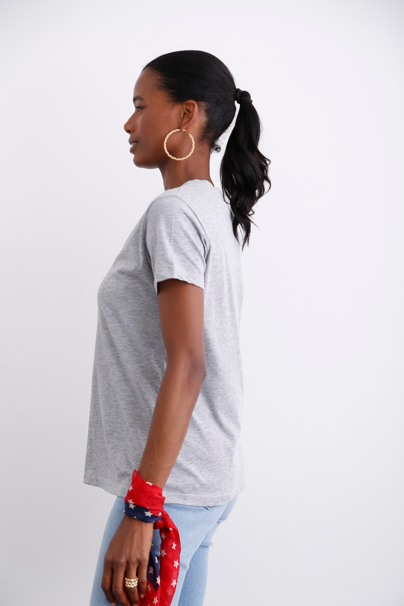 Gri Ultra Soft V Yaka Tshirt 