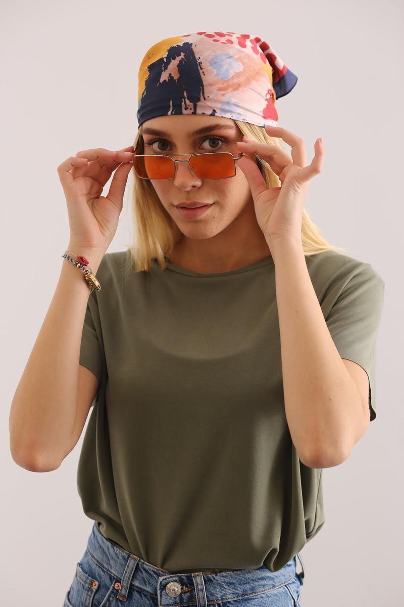 Haki Altı Kesik Modal Tshirt 