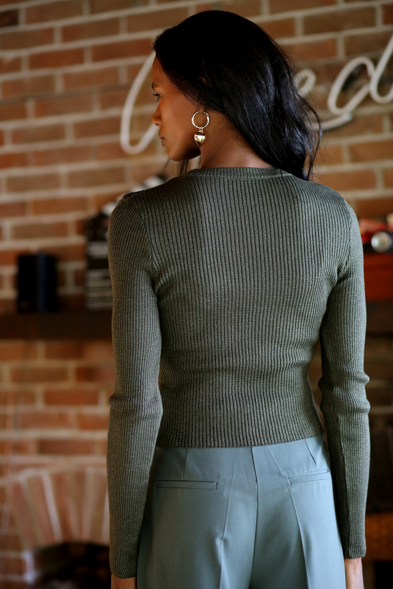 Haki Basic Simli Triko 