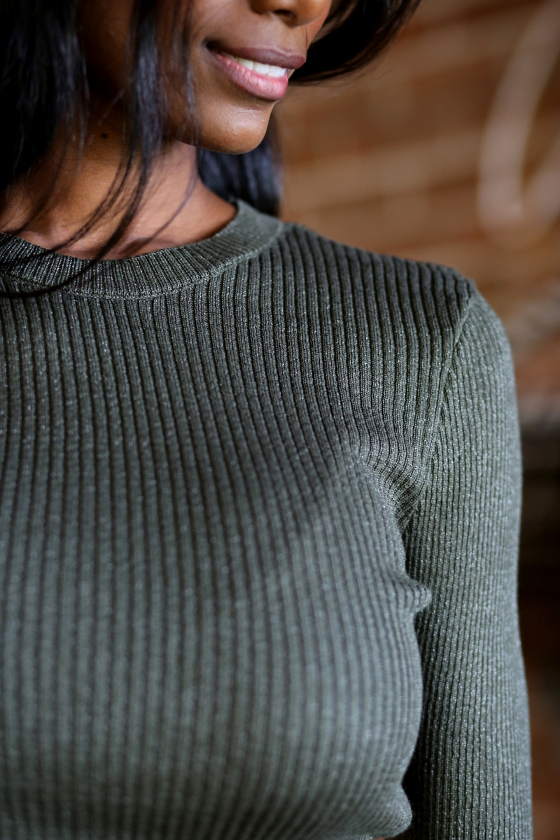 Haki Basic Simli Triko 