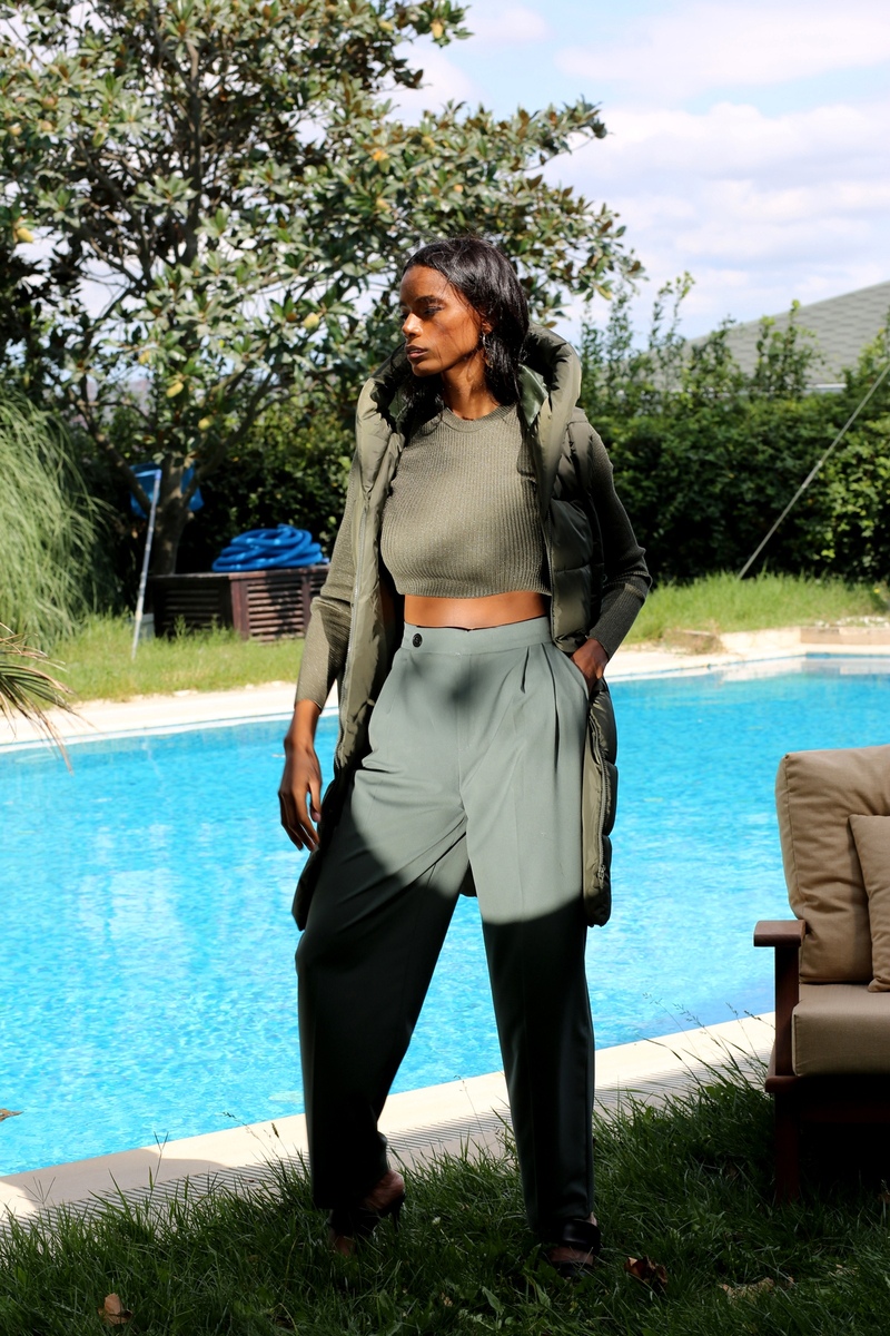 Haki Basic Simli Triko 