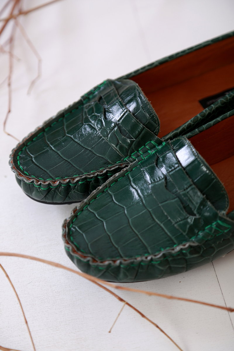Haki Croco Loafer