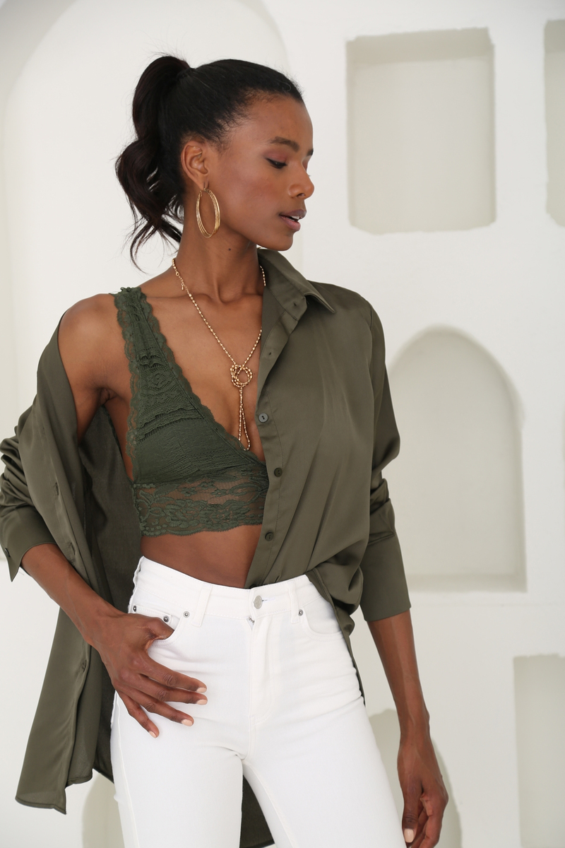 Haki Dantelli Bralet 
