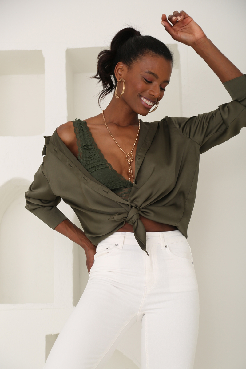Haki Dantelli Bralet 