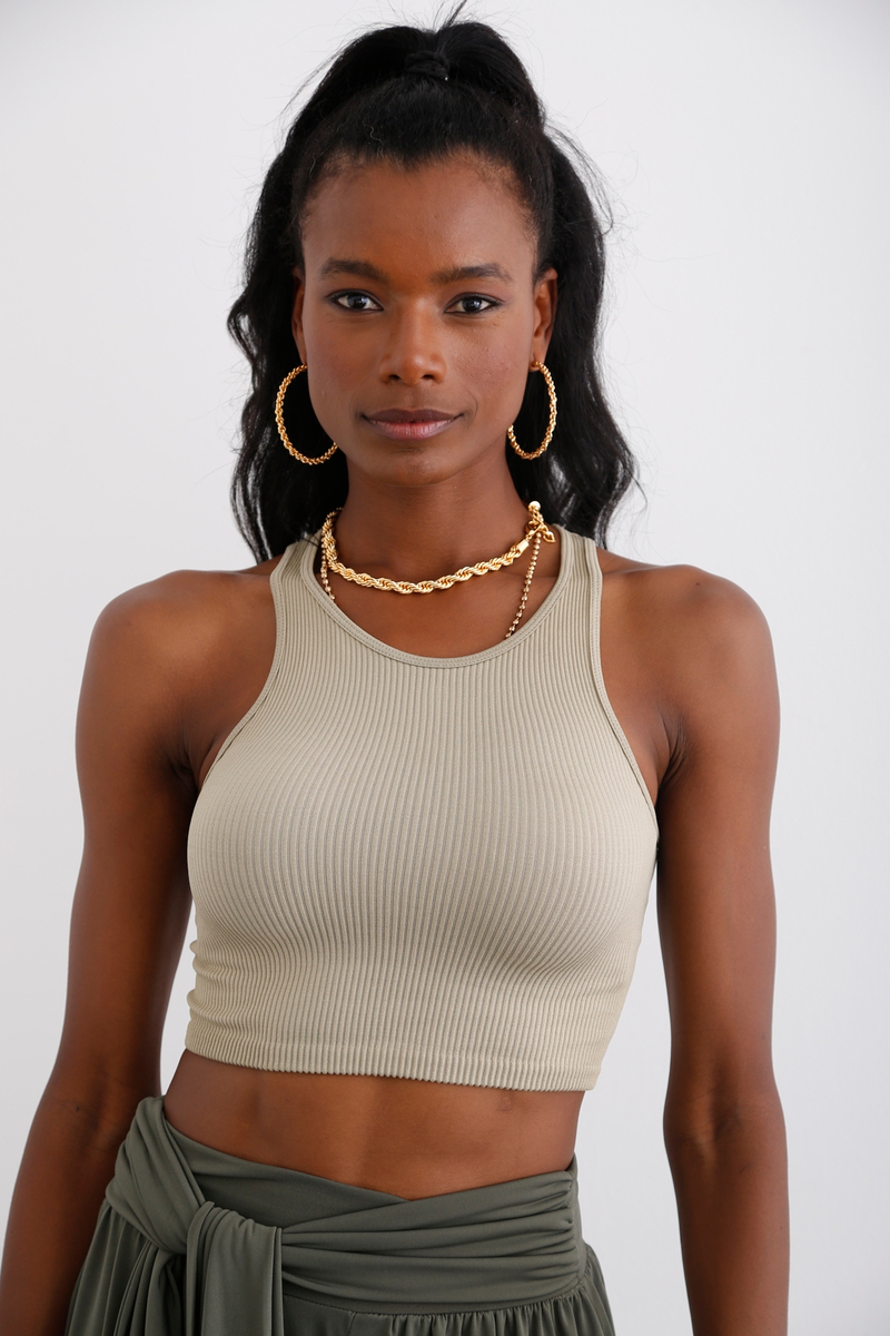 Haki Fitilli Crop Atlet 51119