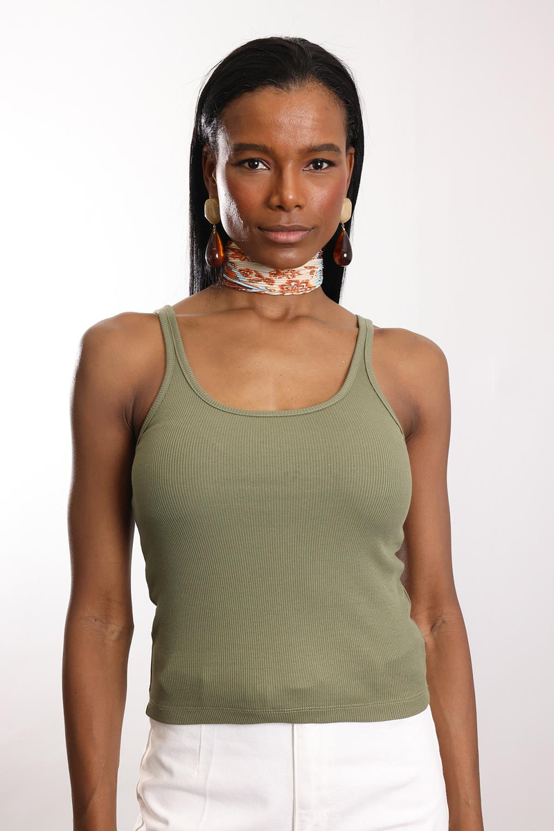 Haki Fitilli İnce Askılı Atlet 24113