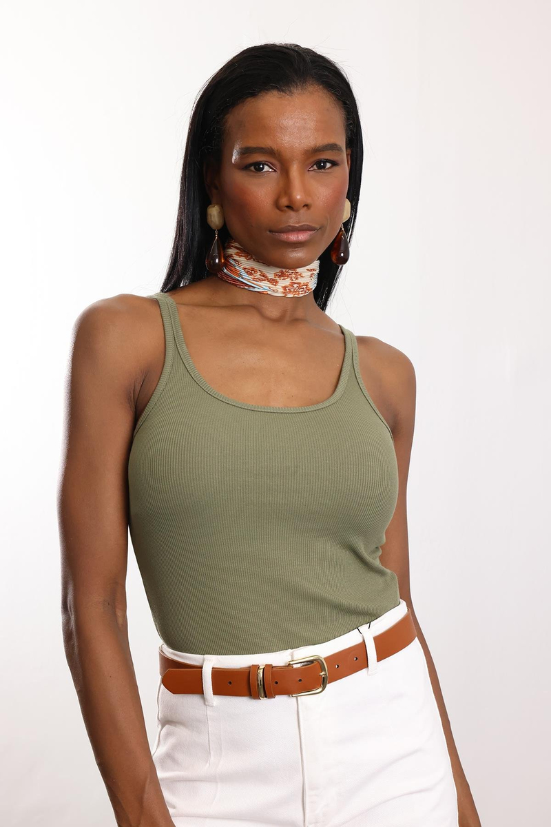 Haki Fitilli İnce Askılı Atlet 24113