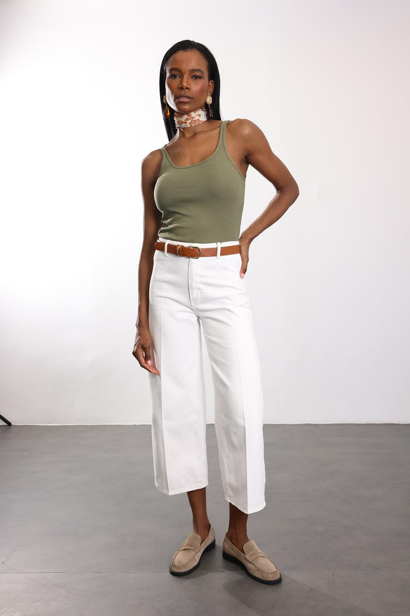 Haki Fitilli İnce Askılı Atlet 24113