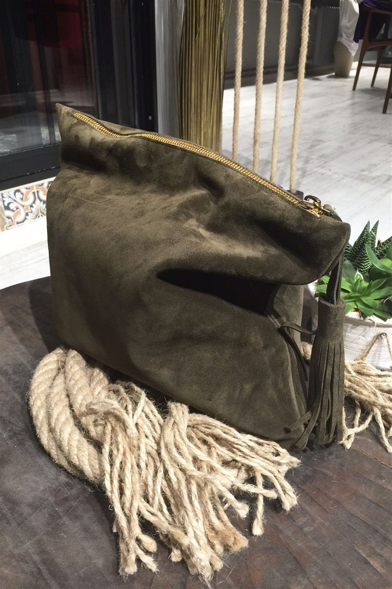 Haki HAKİ SÜET DERİ CLUTCH