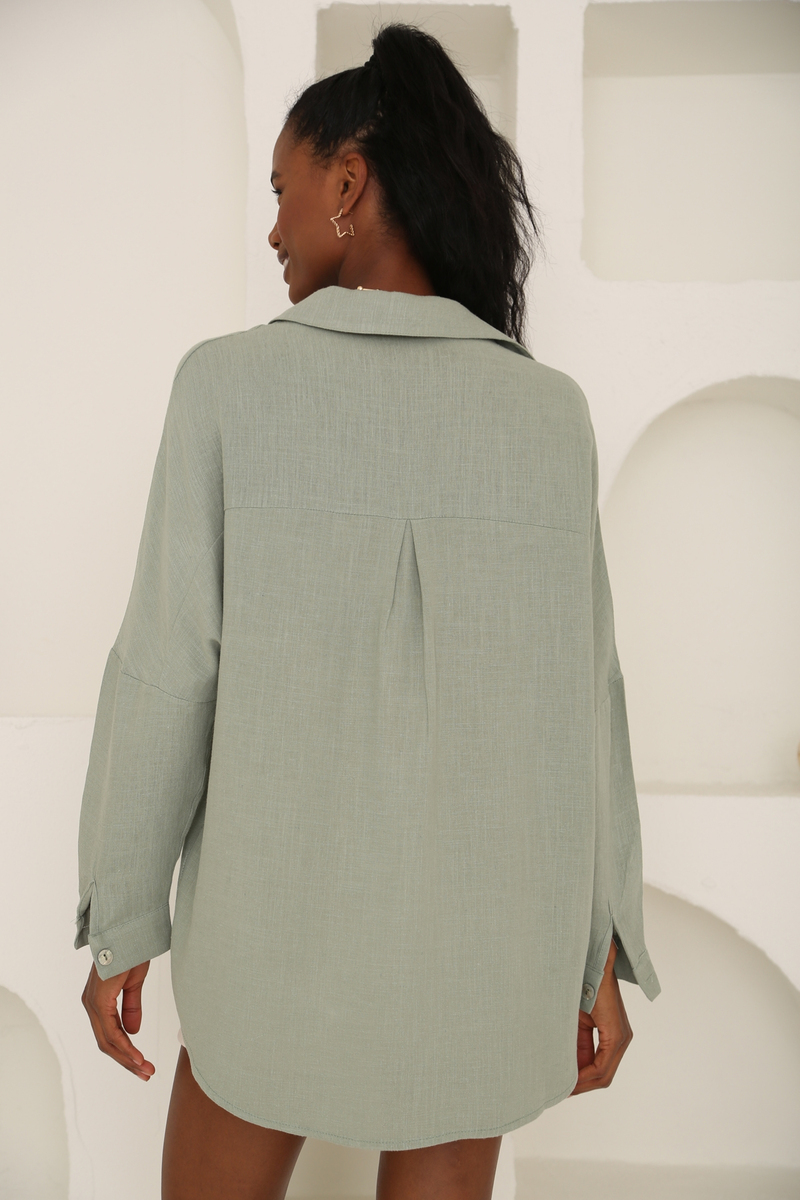 Haki Oversize Gömlek 4476